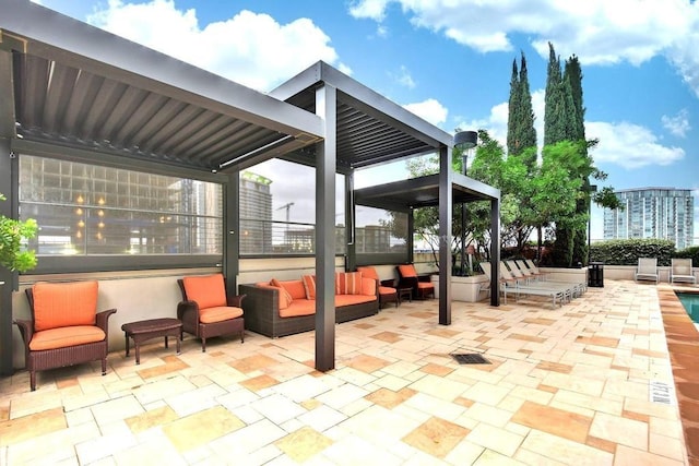 view of patio with outdoor lounge area