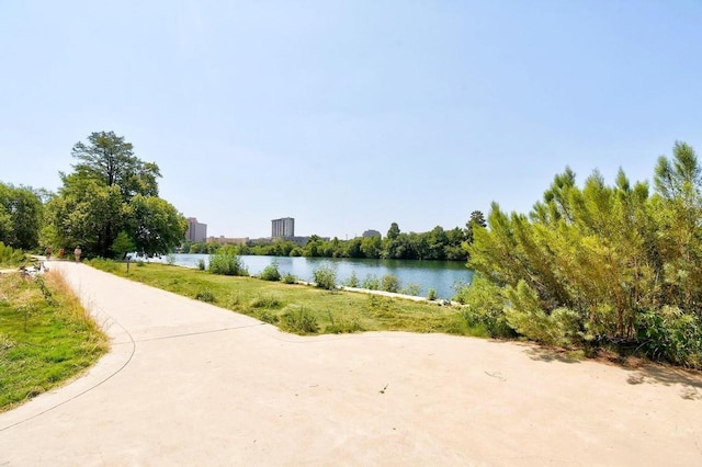 view of home's community featuring a water view