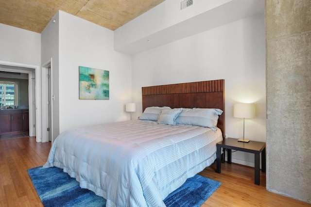 bedroom featuring light hardwood / wood-style flooring