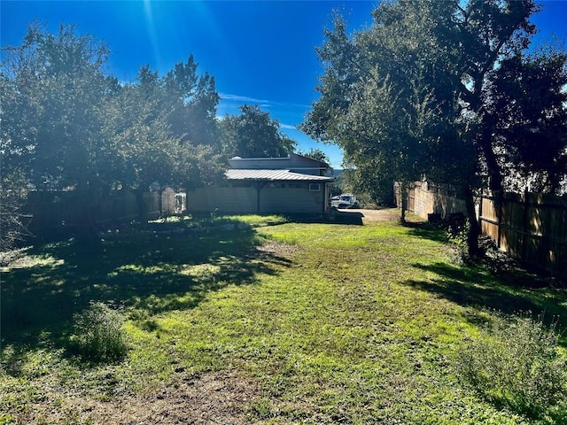 view of yard featuring fence