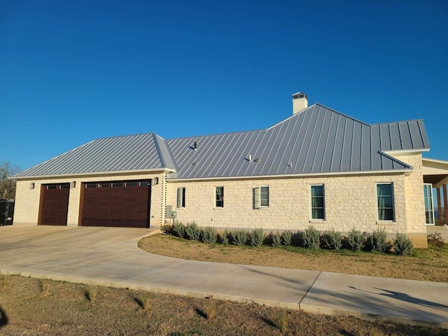 exterior space featuring a garage