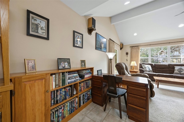1505 E Johnson St, Burnet, TX 78611 - home office with light tile patterned floors and recessed lighting