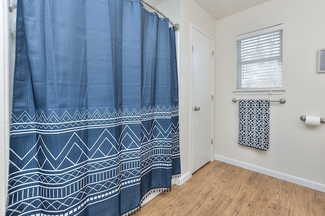 bathroom featuring hardwood / wood-style floors