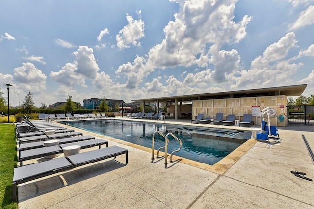 view of pool with a patio area