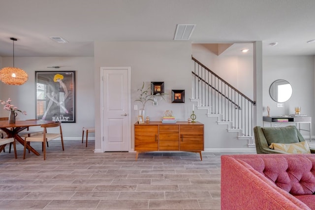 interior space featuring light hardwood / wood-style floors