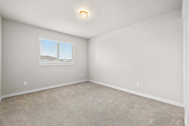 empty room featuring carpet floors and a textured ceiling