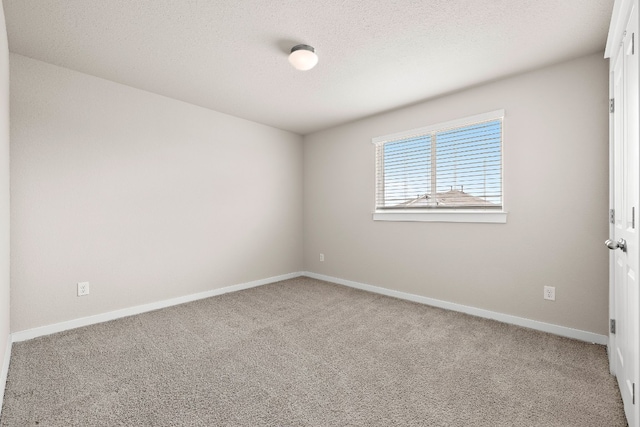 spare room featuring carpet flooring and a textured ceiling