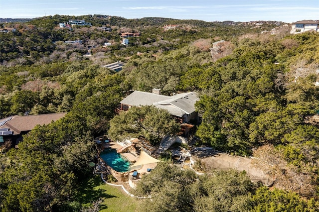 1603 Twilight Ridge Dr, Austin, TX 78746 - aerial view of property's location with a pool and a forest