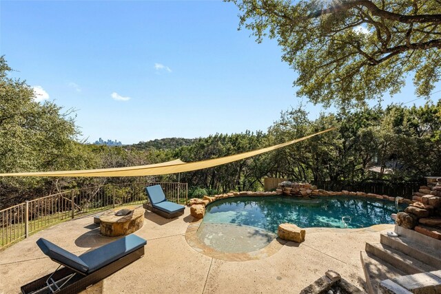 1603 Twilight Ridge Dr, Austin, TX 78746 - view of pool featuring a patio area and a fenced backyard