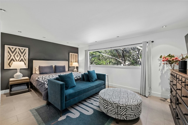 1603 Twilight Ridge Dr, Austin, TX 78746 - bedroom with light tile patterned flooring and recessed lighting