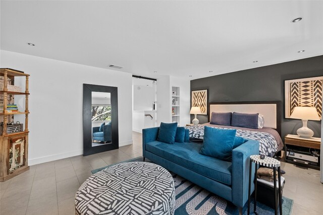 1603 Twilight Ridge Dr, Austin, TX 78746 - tiled bedroom with recessed lighting