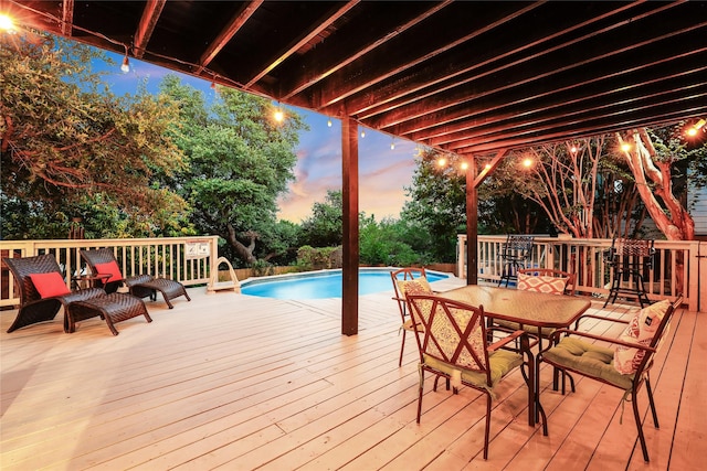 view of deck at dusk