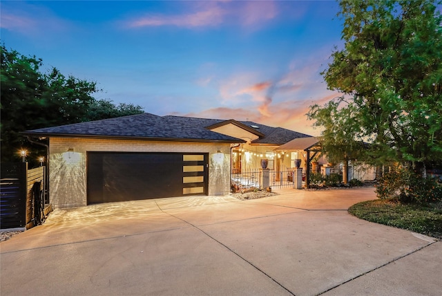 view of front of house featuring a garage