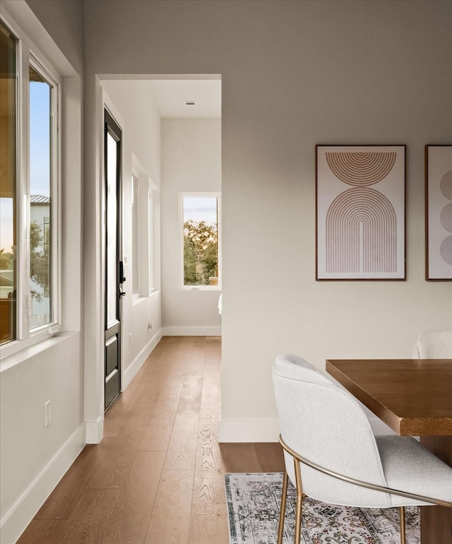 dining area featuring hardwood / wood-style floors