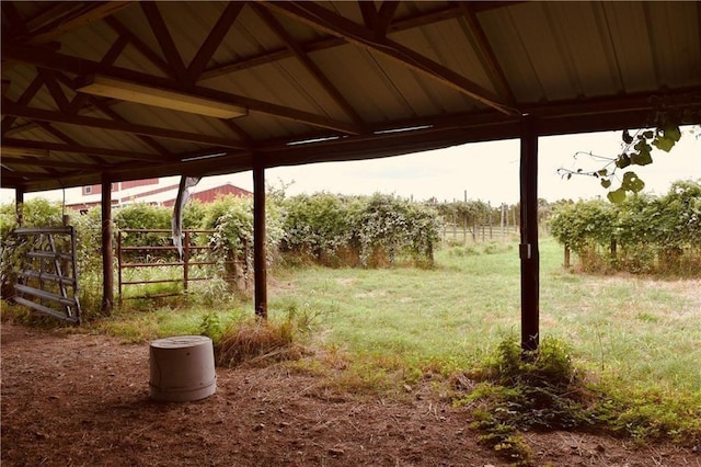 view of yard with a rural view