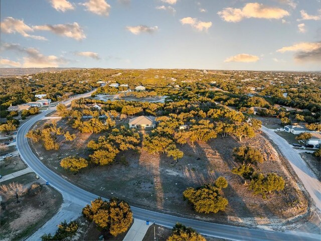 view of aerial view at dusk