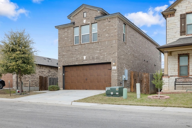 view of front property with a garage