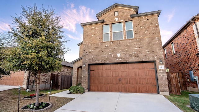 view of front of house with a garage