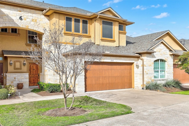 view of front of house with a garage