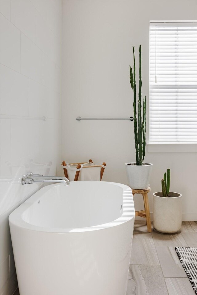 bathroom with a bath