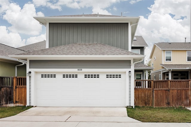 view of front of house with a garage