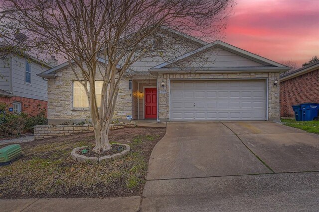 view of front of house with a garage