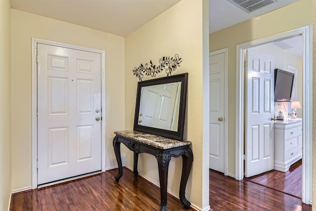 entrance foyer featuring dark hardwood / wood-style flooring