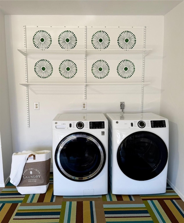 laundry room featuring independent washer and dryer