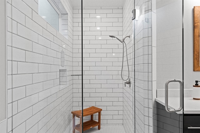 bathroom with an enclosed shower