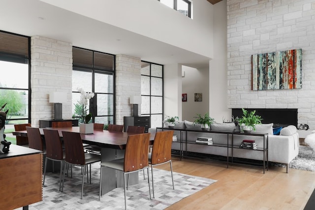 dining space featuring hardwood / wood-style floors