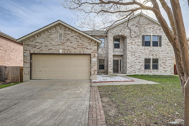 view of front of house with a garage