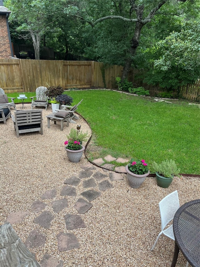 view of yard with a patio