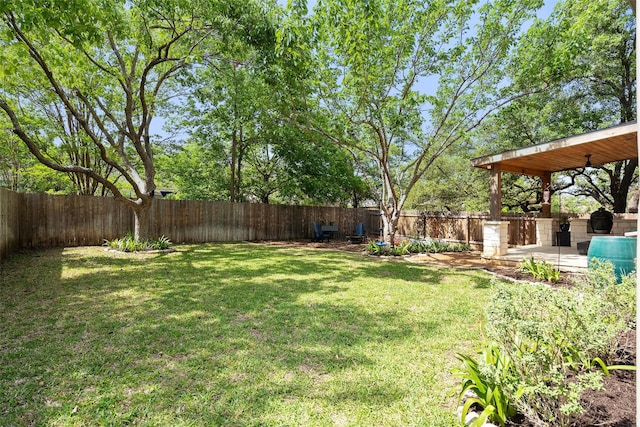 view of yard with a patio