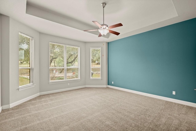 3816 Tango Ct, Leander, TX 78641 - carpeted empty room with ceiling fan and a raised ceiling
