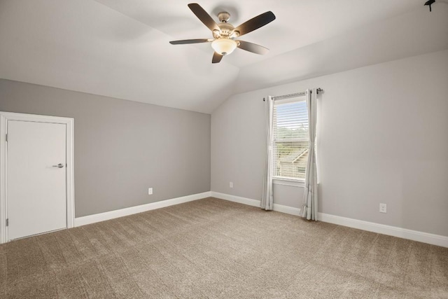 3816 Tango Ct, Leander, TX 78641 - bonus room with lofted ceiling, a ceiling fan, and carpet floors