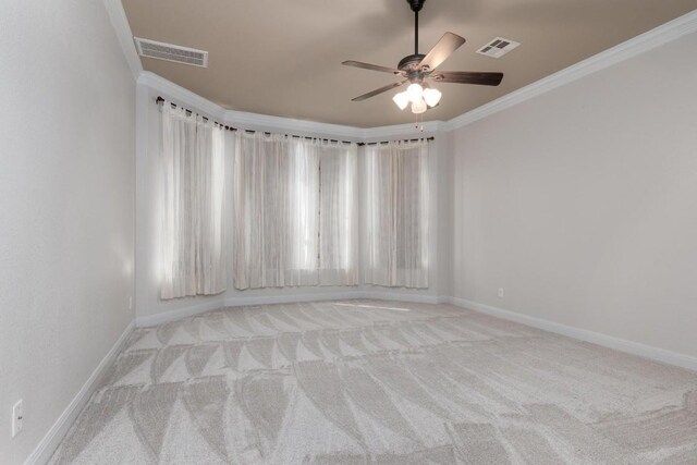 974 Clear Springs Holw, Buda, TX 78610 - carpeted spare room featuring ceiling fan, baseboards, and ornamental molding