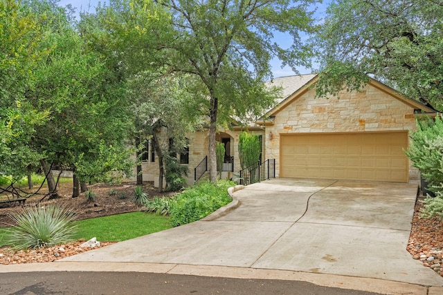 view of front facade with a garage