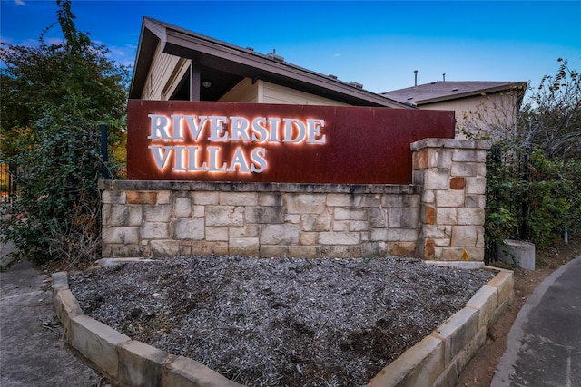 view of community sign