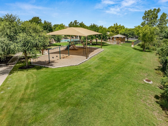 view of yard featuring a playground