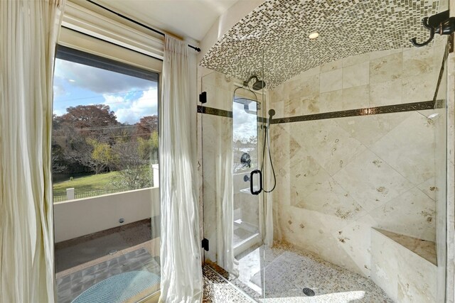 2433 Westlake Dr, Austin, TX 78746 - full bathroom featuring a stall shower and plenty of natural light