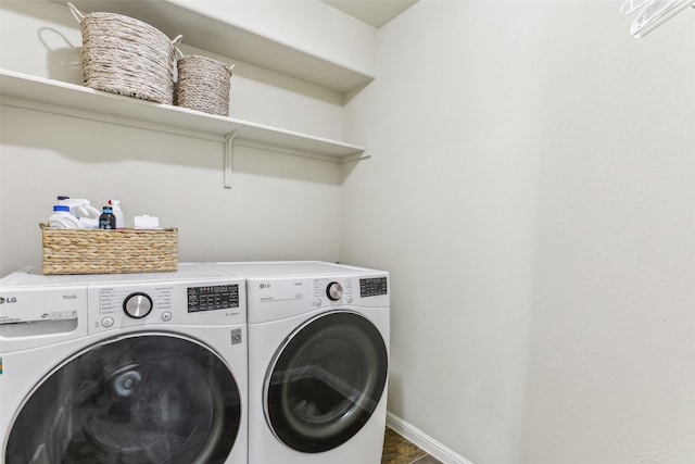 laundry area featuring washer and clothes dryer