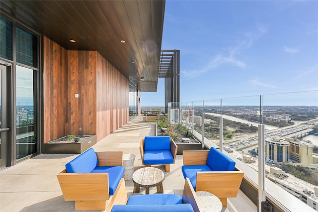 balcony featuring an outdoor hangout area