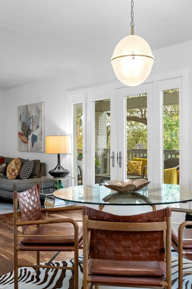 dining room featuring french doors