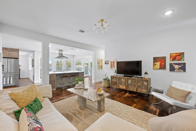 living room featuring hardwood / wood-style flooring