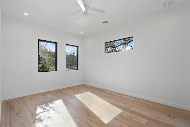 2512 Ridgeview St, Austin, TX 78704 - unfurnished room with recessed lighting, light wood-style floors, and a ceiling fan