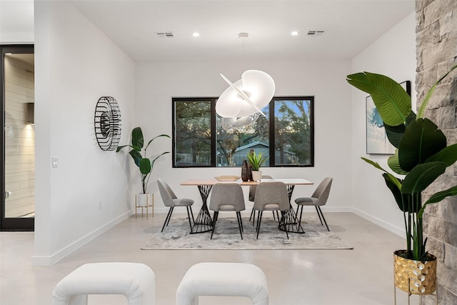 view of dining area