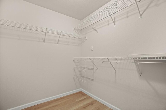 walk in closet featuring hardwood / wood-style floors