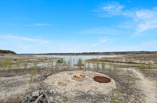 exterior space featuring a fire pit