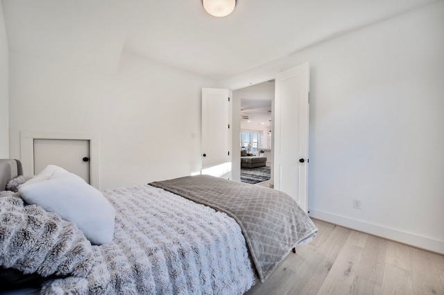 bedroom featuring light hardwood / wood-style flooring