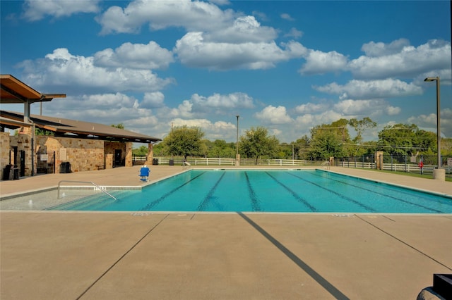 view of pool with a patio area